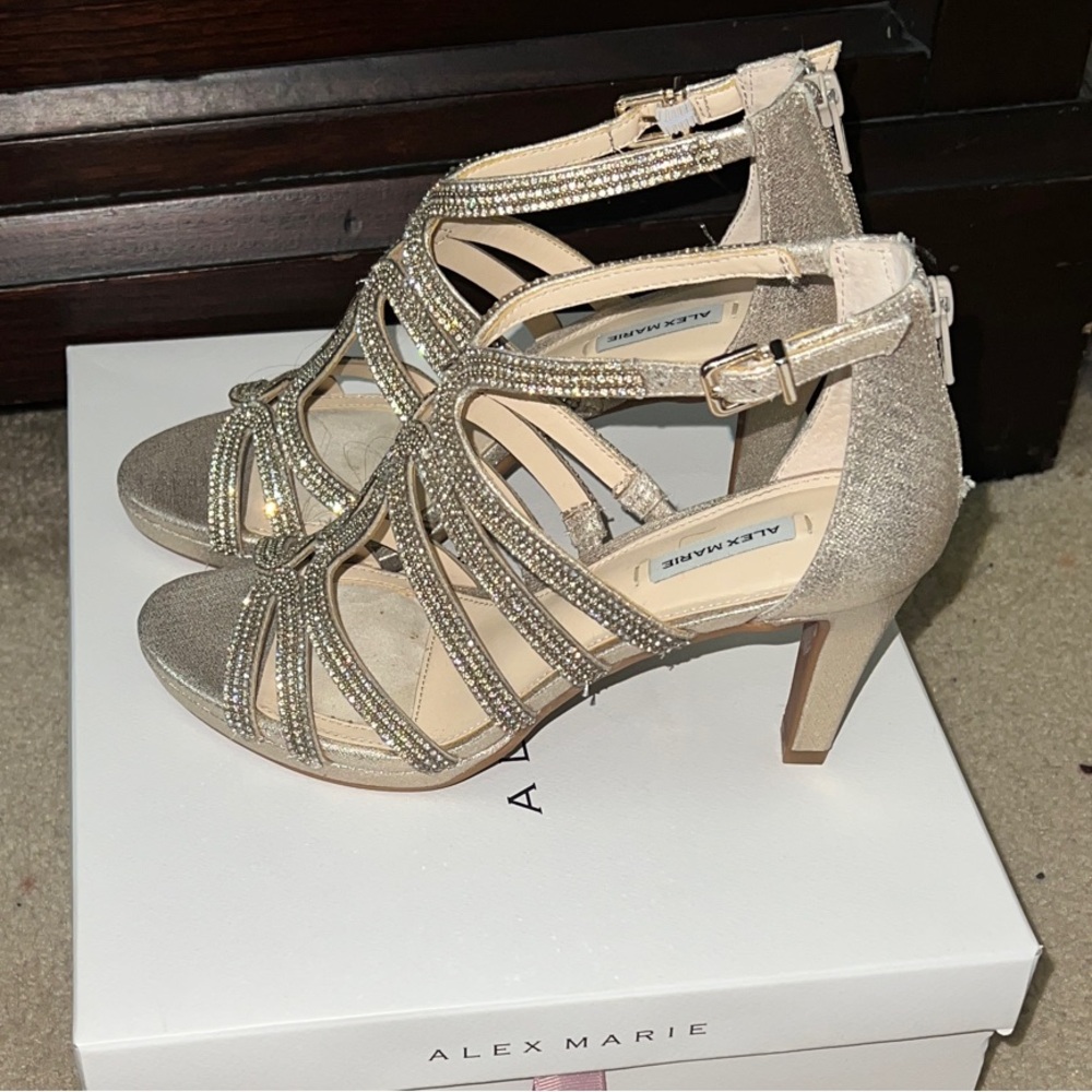 Alex Marie Glittering Silver Heels